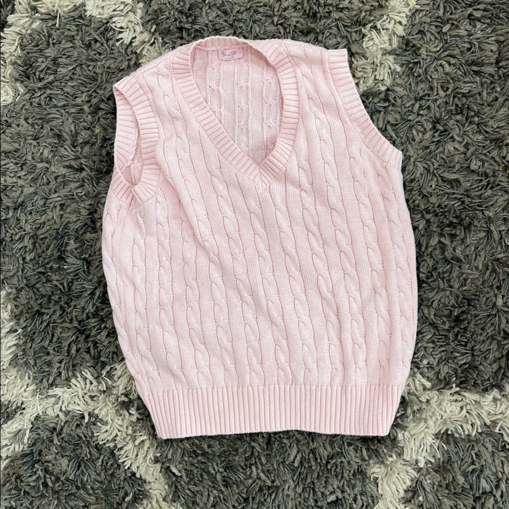 Cutest baby pink sweater vest! John Galt bought from Pacsun!